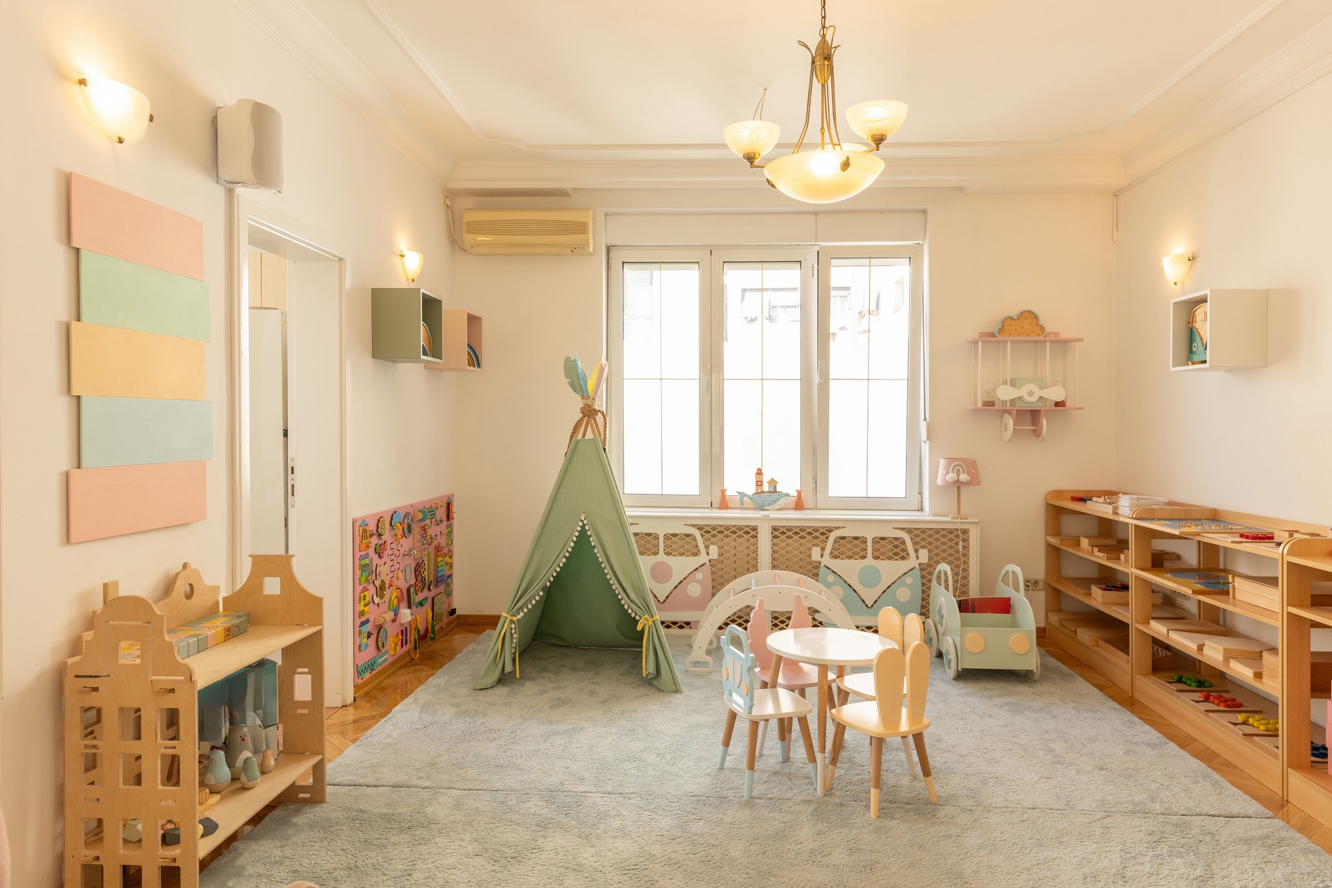 Interior of a montessori kindergarten